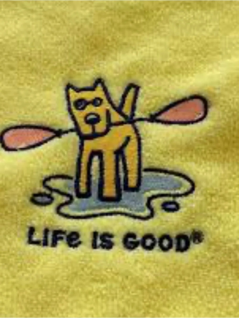 Life Is Good -Yellow Rocket the Dog Pet Drying MICROFIBER Towel!